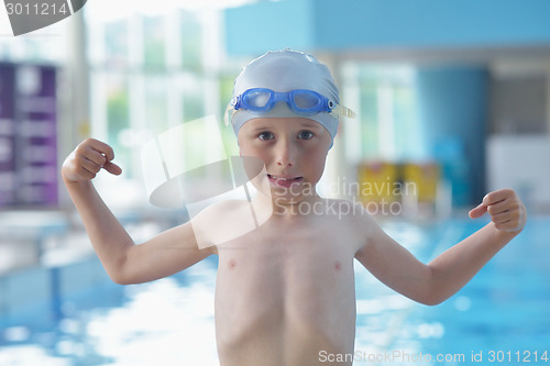 Image of child portrait on swimming pool