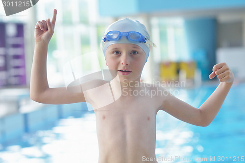 Image of child portrait on swimming pool