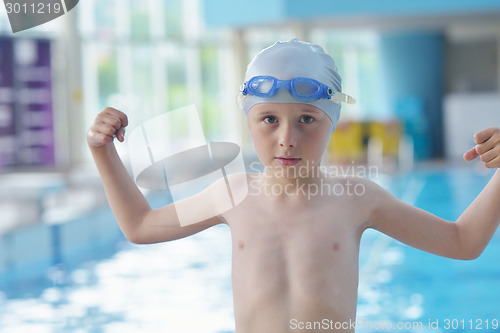 Image of child portrait on swimming pool