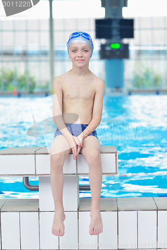 Image of child portrait on swimming pool