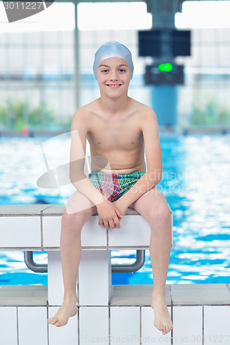 Image of child portrait on swimming pool