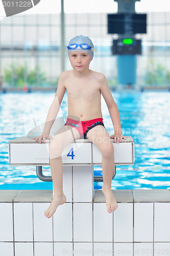 Image of child portrait on swimming pool