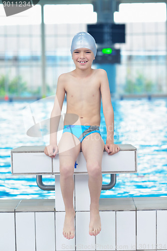 Image of child portrait on swimming pool