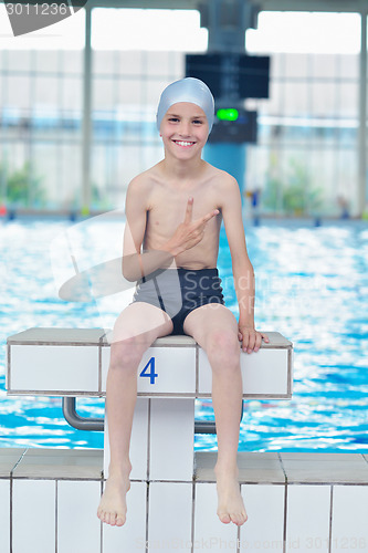 Image of child portrait on swimming pool