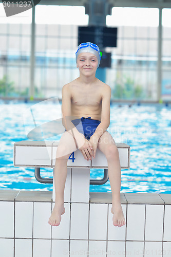 Image of child portrait on swimming pool