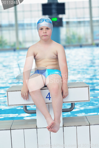 Image of child portrait on swimming pool