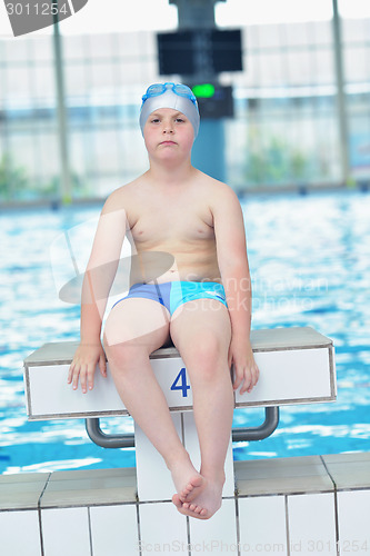 Image of child portrait on swimming pool