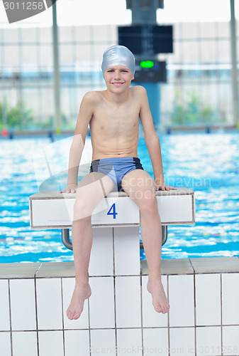 Image of child portrait on swimming pool