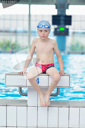 Image of child portrait on swimming pool