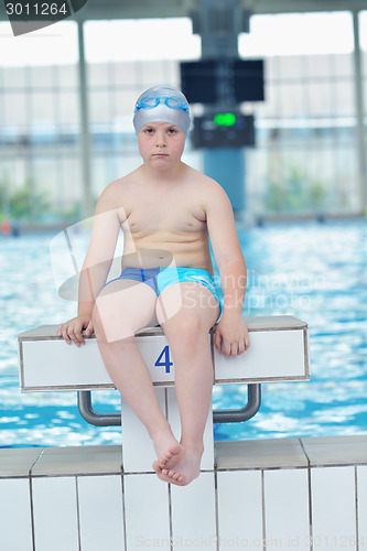 Image of child portrait on swimming pool