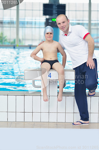 Image of child portrait on swimming pool