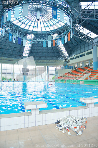 Image of children group  at swimming pool