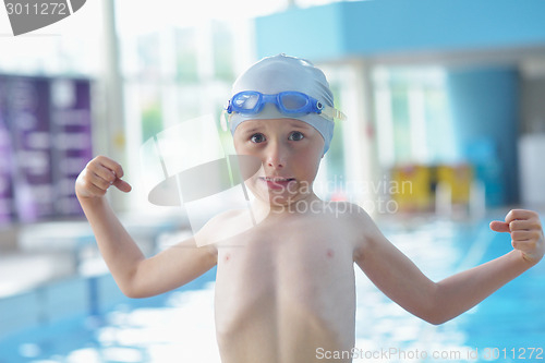 Image of child portrait on swimming pool