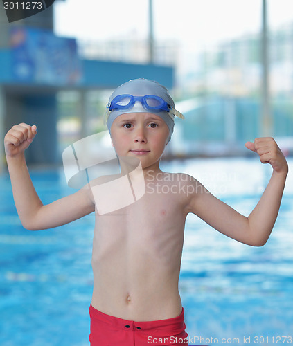 Image of child portrait on swimming pool