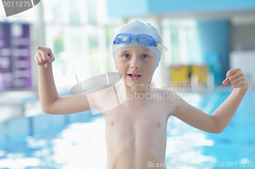 Image of child portrait on swimming pool