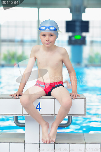 Image of child portrait on swimming pool