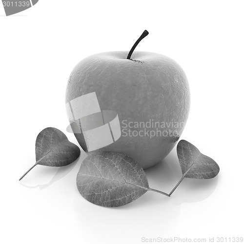 Image of apple with leaf 
