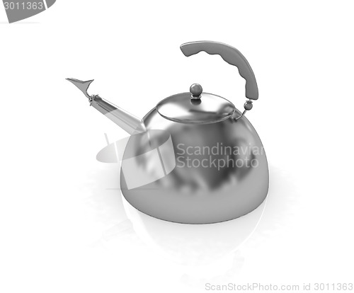 Image of Glossy golden kettle 