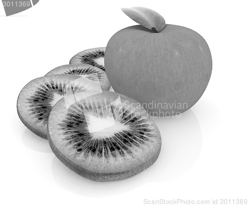 Image of slices of kiwi and apple