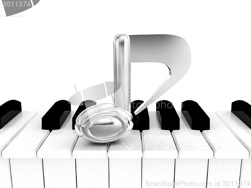 Image of 3d note on a piano