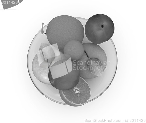 Image of Citrus and apple on a plate