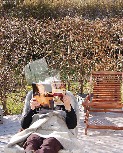 Image of Outdoor reading in springtime