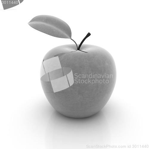 Image of apple with leaf 