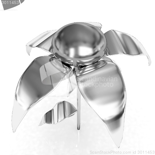 Image of Chrome flower with a gold head 