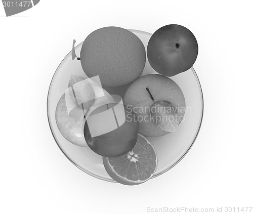 Image of Citrus and apple on a plate