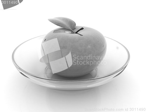 Image of apple on a plate 