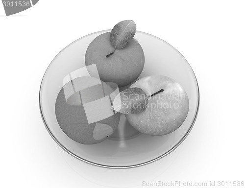 Image of Citrus and apple on a plate