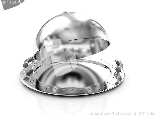 Image of Metall glossy salver dish under cover 