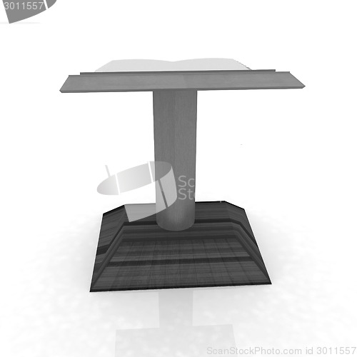 Image of podium with an open book 