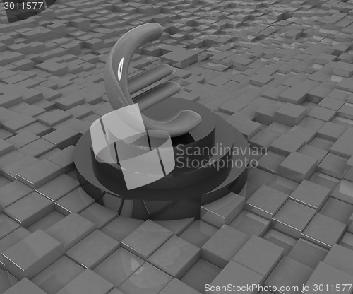 Image of Euro sign on podium. 3D icon on urban background 