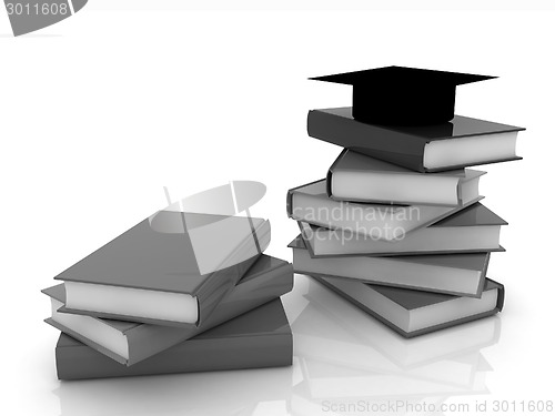 Image of Graduation hat with books