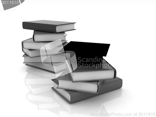 Image of Graduation hat with books