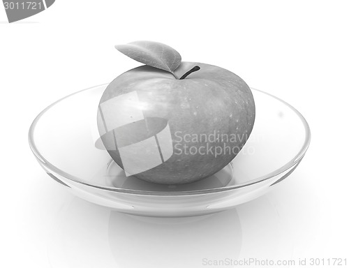 Image of apple on a plate 