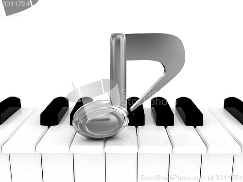 Image of 3d note on a piano