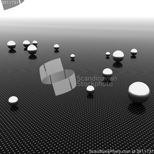 Image of Chrome ball on light path to infinity