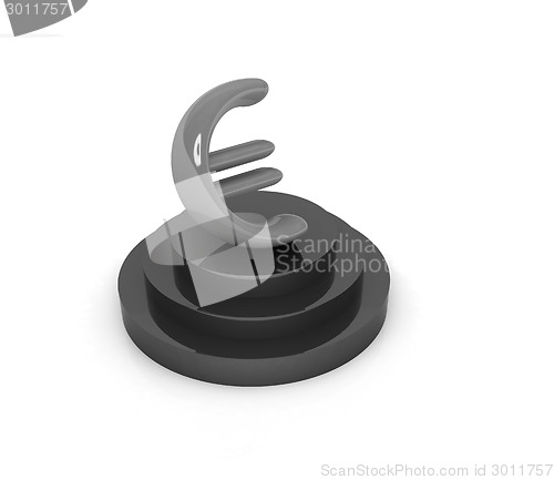 Image of icon euro sign on podium