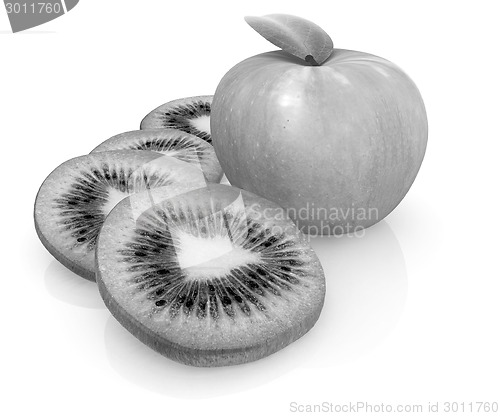 Image of slices of kiwi and apple