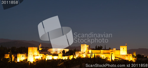 Image of Alhambra by night