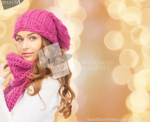 Image of young woman in winter clothes