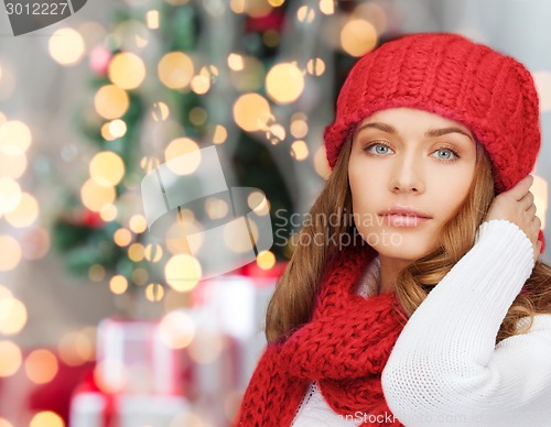 Image of young woman in winter clothes