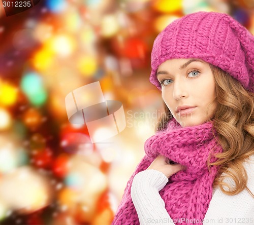 Image of young woman in winter clothes