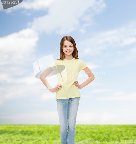 Image of smiling little girl in casual clothes