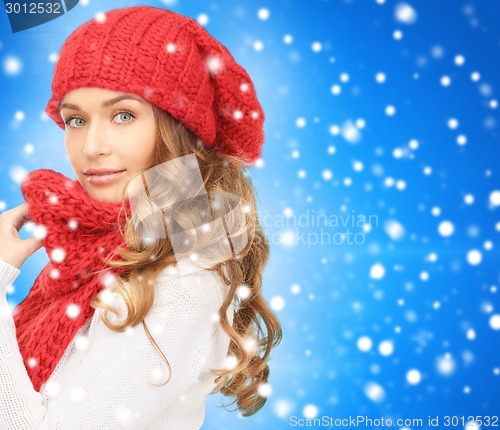 Image of young woman in winter clothes