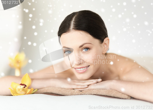 Image of beautiful young woman in spa