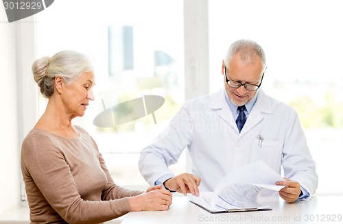 Image of senior woman and doctor meeting