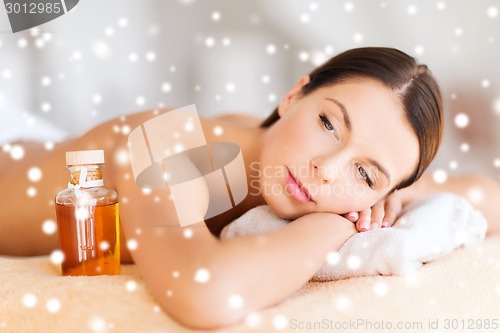 Image of beautiful young woman in spa